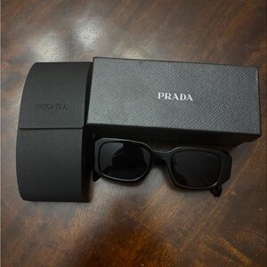 Prada Glossy Black Sunglasses with Logo